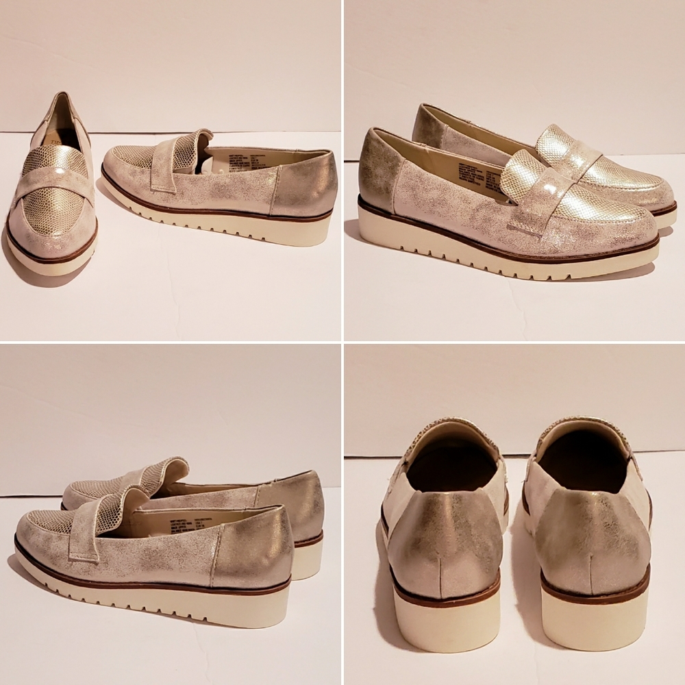 Gold/Silver Leather Metallic Loafer - Picture 3 of 5